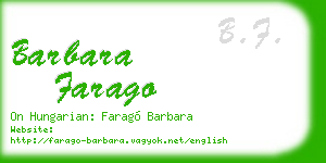 barbara farago business card