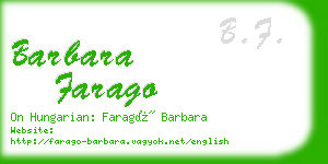 barbara farago business card